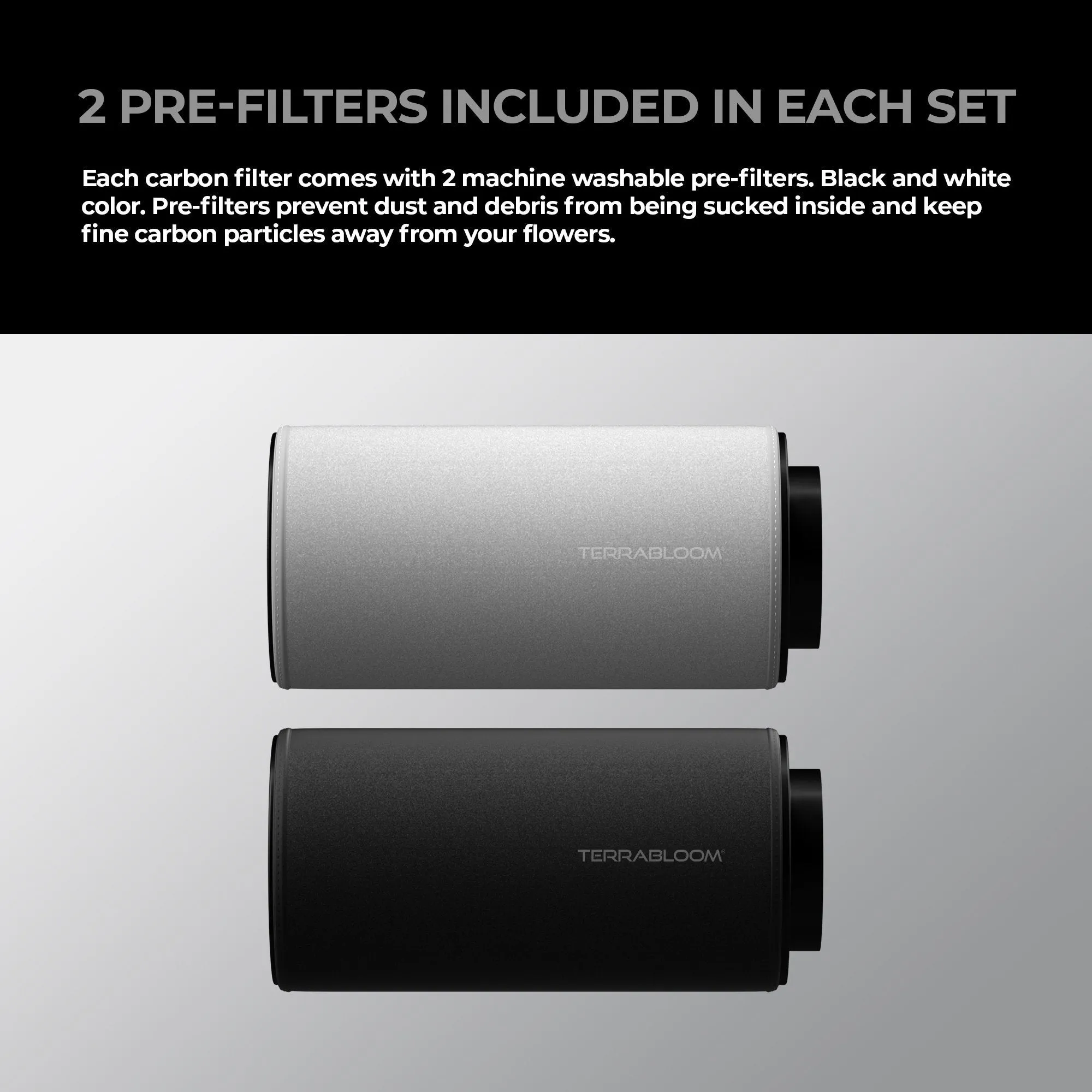 TerraBloom 6" Air Filter 16" Long, 1.8" (46mm) Thick, Airflow up to 400 CFM