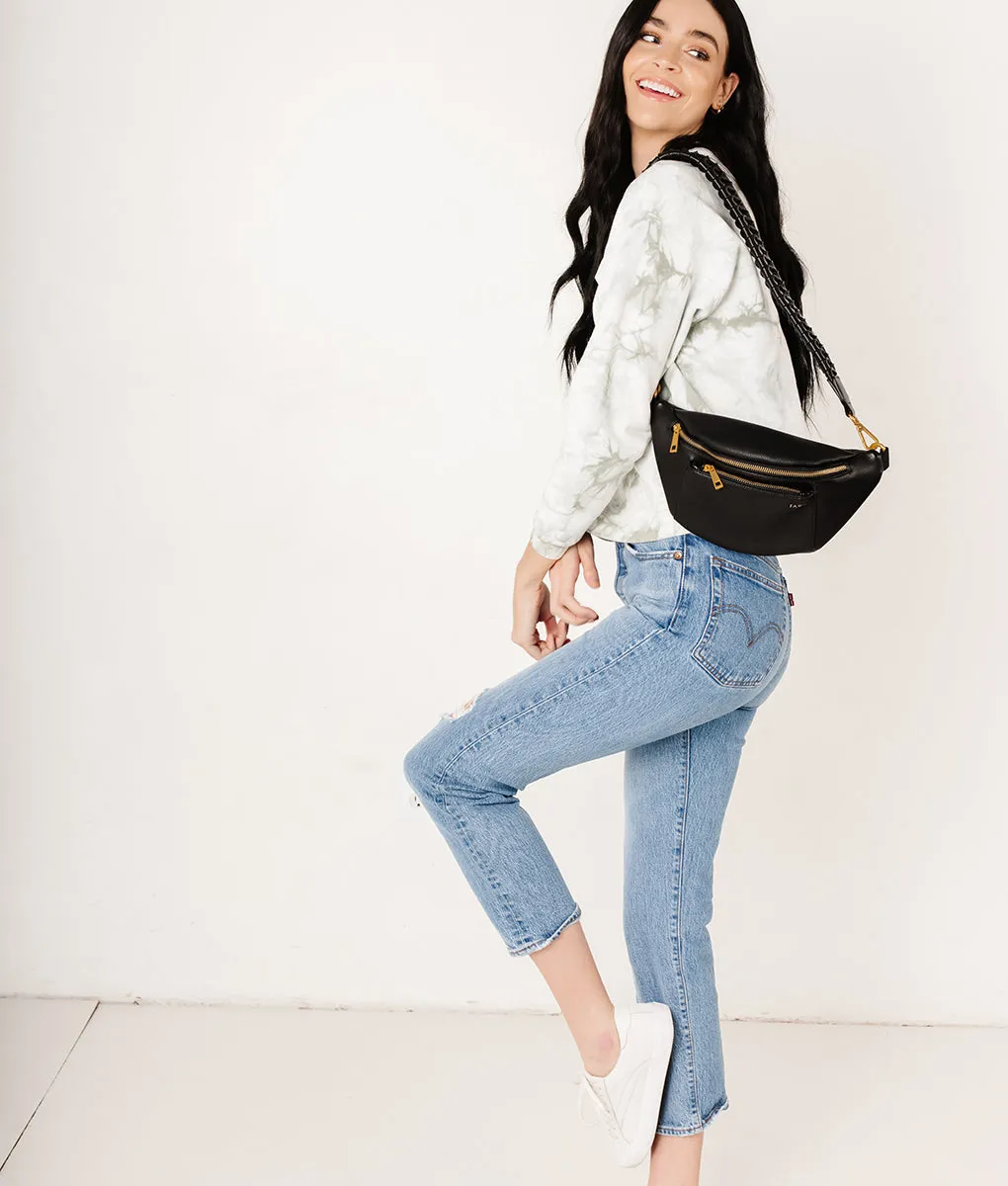 The Fishtail Braid Strap Short - Black