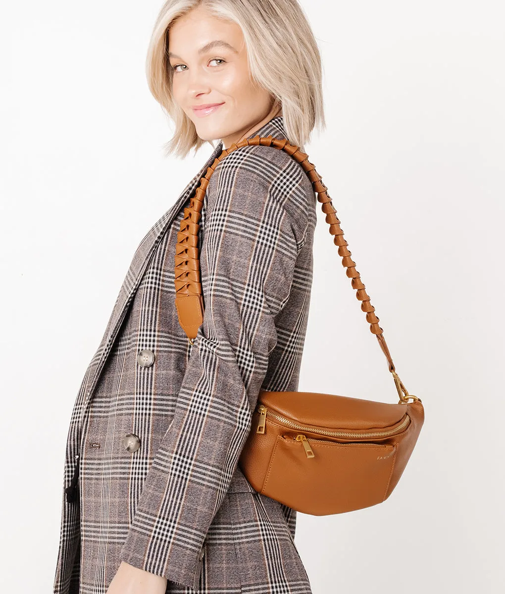 The Fishtail Braid Strap Short - Brown