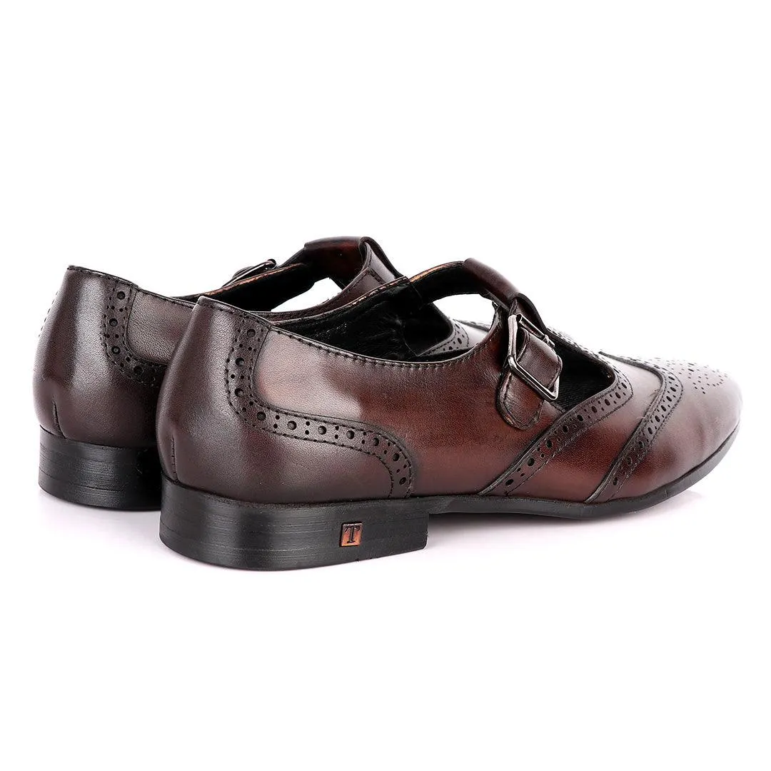 Thom Browne Simplified coffee Leather Shoe