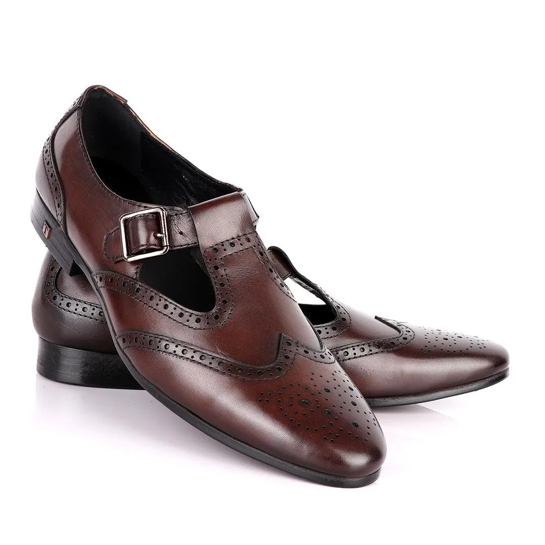Thom Browne Simplified coffee Leather Shoe