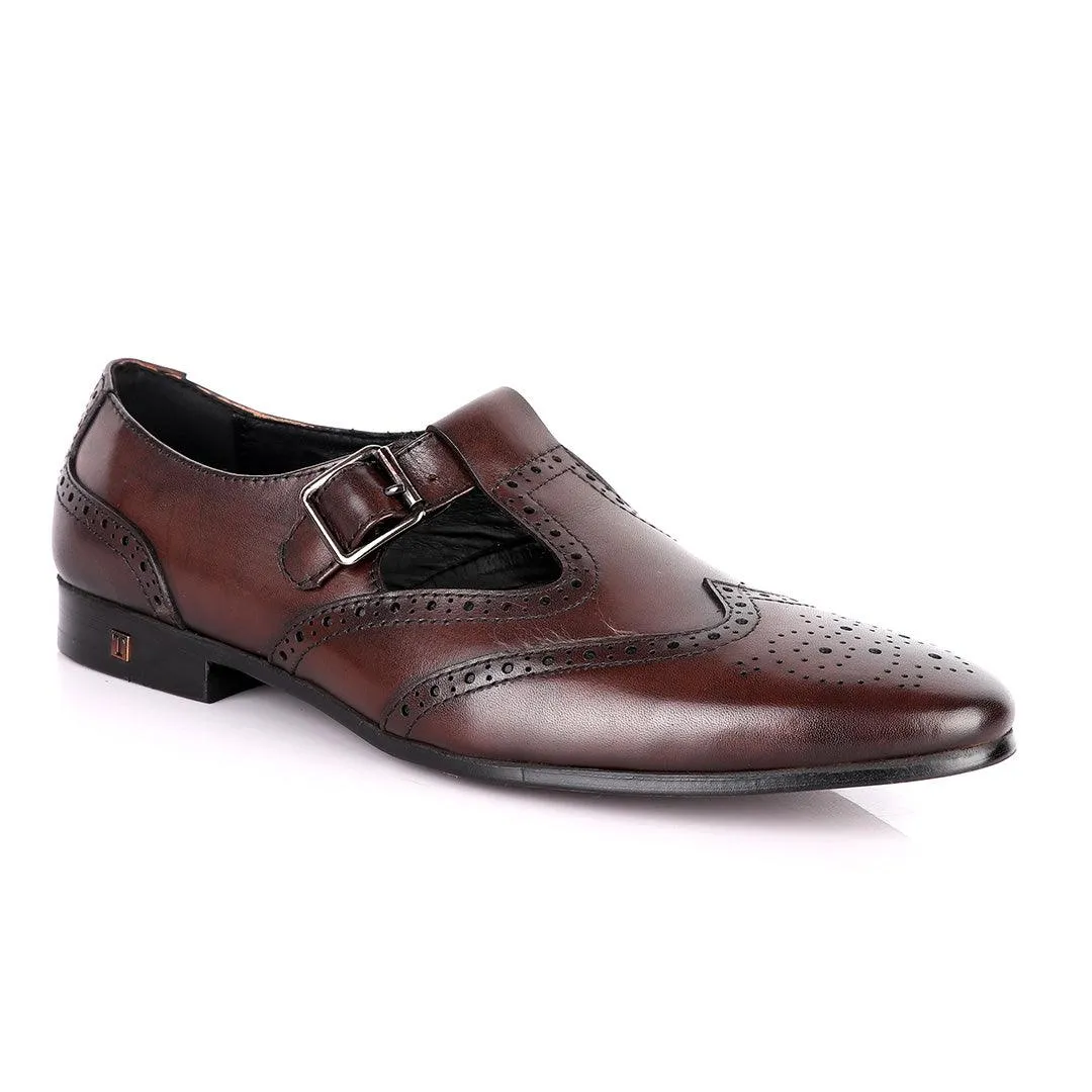 Thom Browne Simplified coffee Leather Shoe