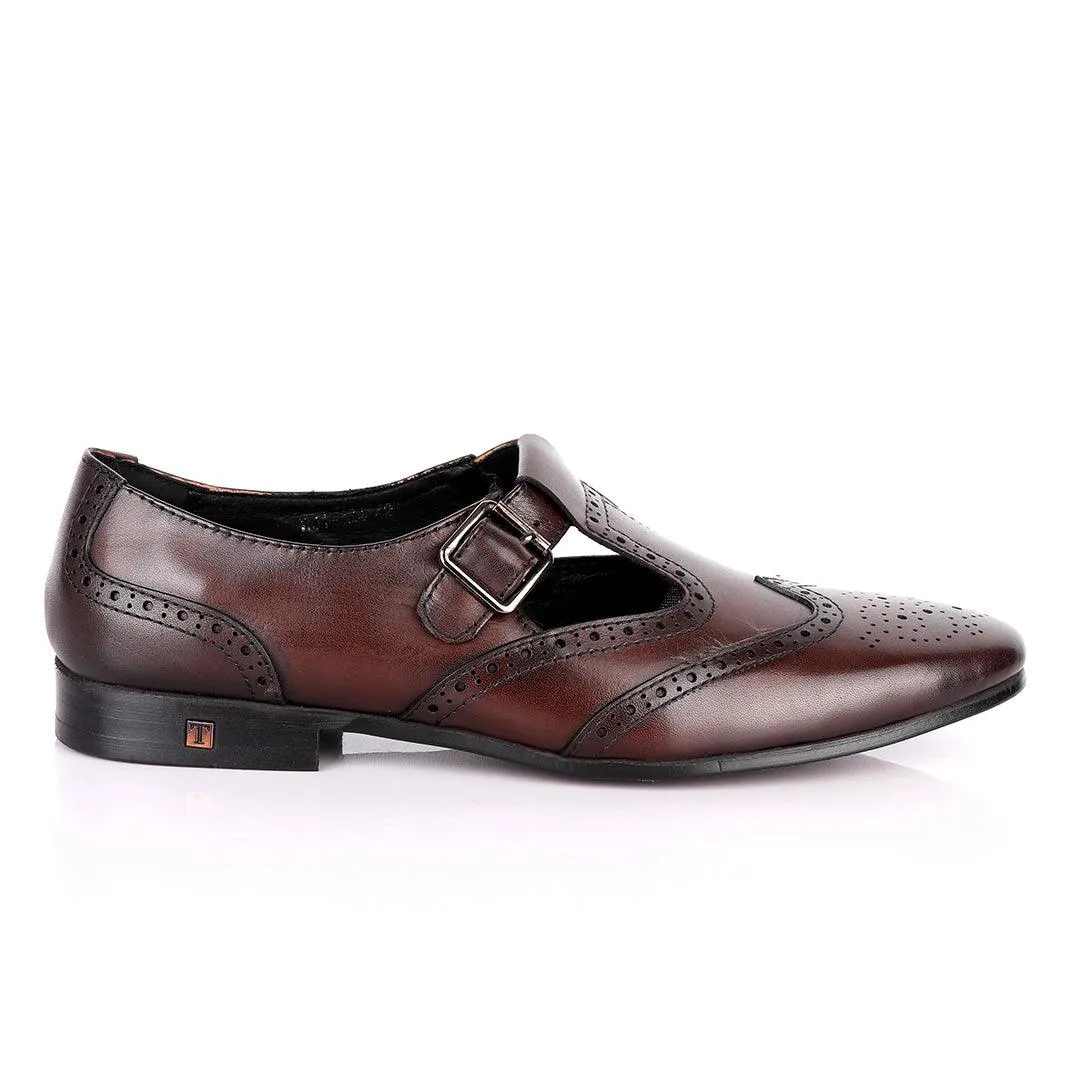 Thom Browne Simplified coffee Leather Shoe