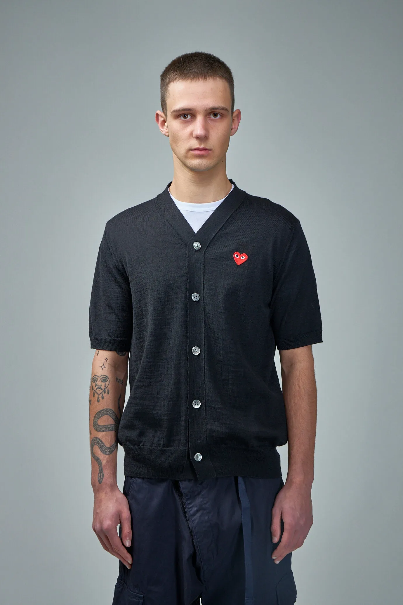 V-Neck Short Sleeve Cardigan