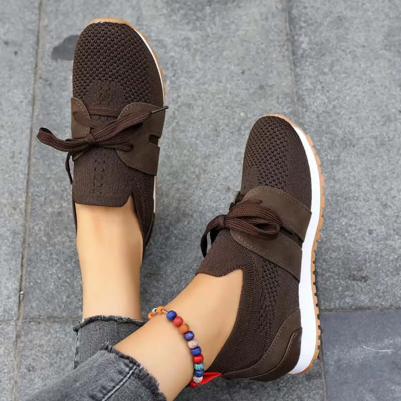 Women's Casual Lace-Up Sneakers: Comfortable & Breathable