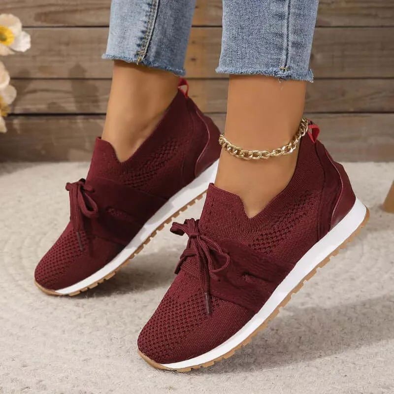 Women's Casual Lace-Up Sneakers: Comfortable & Breathable
