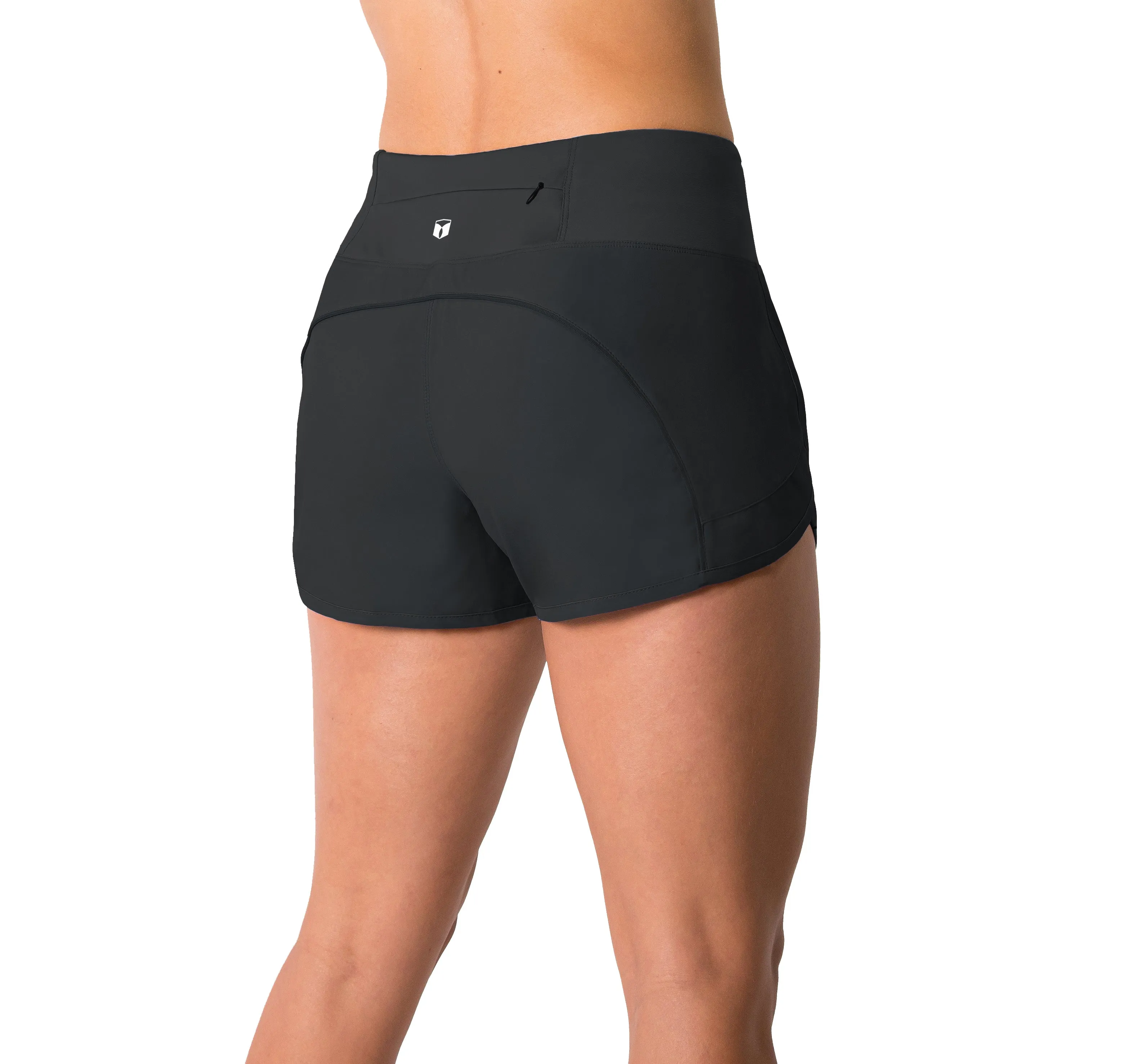 Womens Lightweight Running WOD Volleyball Shorts Workout Mesh Liner Zip Pocket