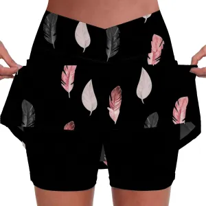 Womens Skorts with Pockets, Tummy Control High Waisted Athletic Sports Shorts Skirts Solid Tennis Yoga Gym Culottes